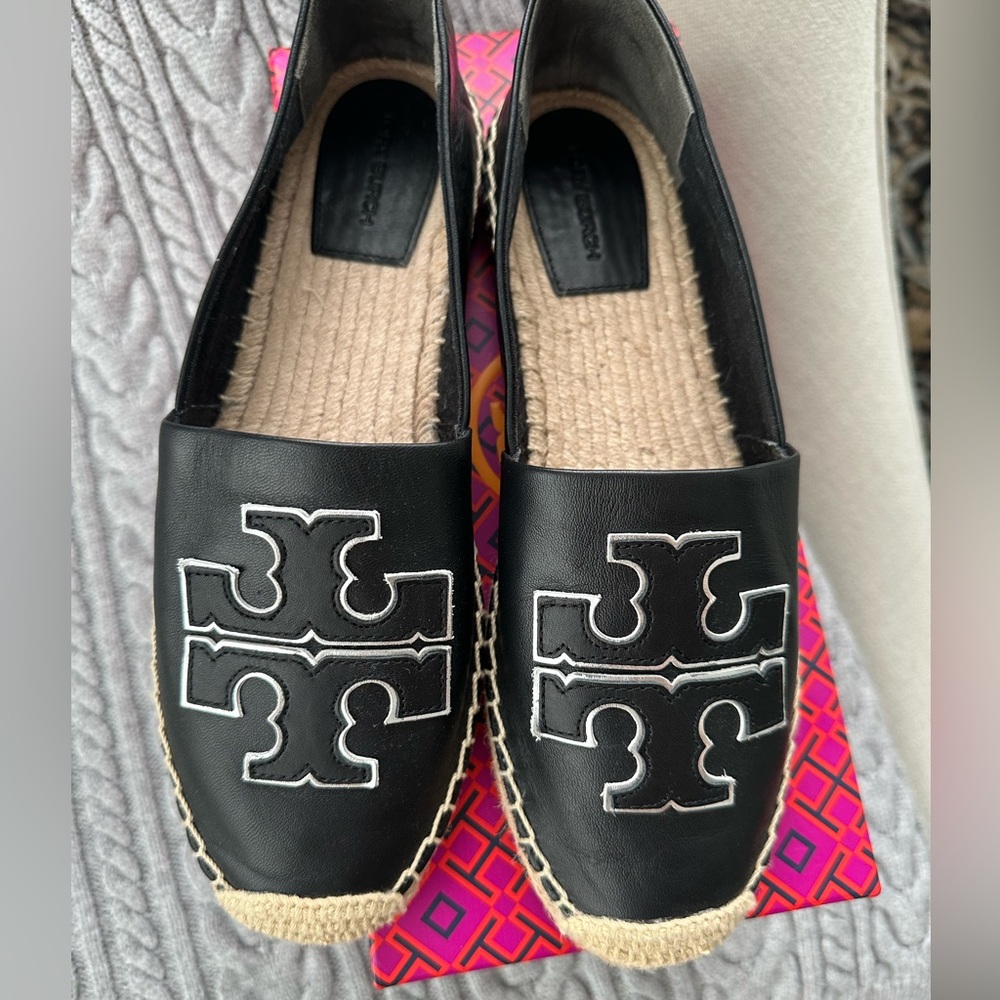 Tory Burch Black Espadrille Flats
